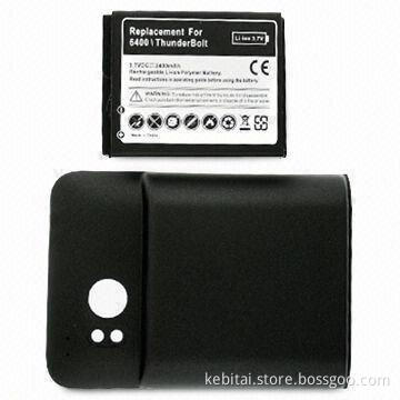 Extended Battery with 2400mAh Capacity and Black Cover, Suitable for HTC 6400/Thunder Bolt